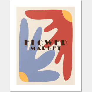 Flower market, Colorful retro print, 70s, Fun art, Positive art, Indie decor, Cottagecore, Abstract flowers Posters and Art